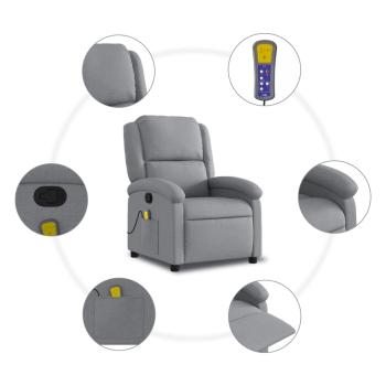 Massage-Relaxsessel, hellgrauer Stoff