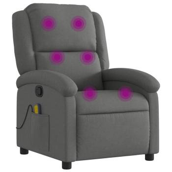 Massage-Relaxsessel, Stoff, Dunkelgrau