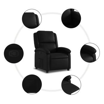 Relaxsessel, Kunstleder, Schwarz