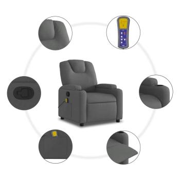 Massage-Relaxsessel, Stoff, Dunkelgrau