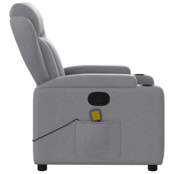 Massage-Relaxsessel, hellgrauer Stoff
