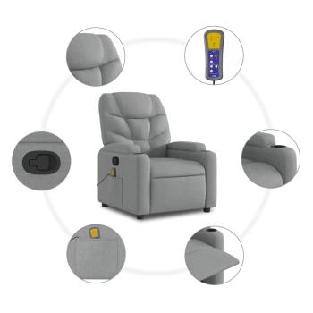 Massage-Relaxsessel, hellgrauer Stoff