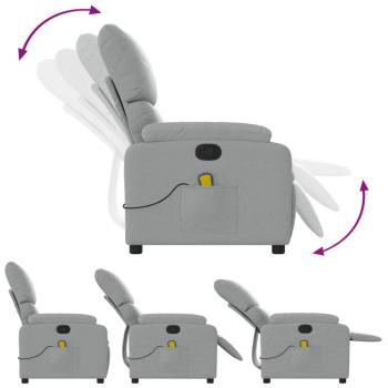 Massage-Relaxsessel, hellgrauer Stoff