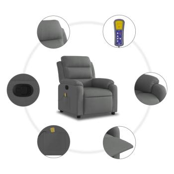 Massage-Relaxsessel, Stoff, Dunkelgrau