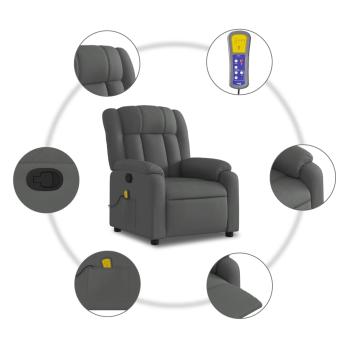 Massage-Relaxsessel, Stoff, Dunkelgrau