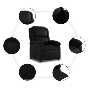 Relaxsessel, Kunstleder, Schwarz