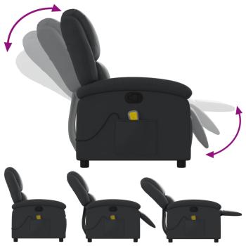 Massagesessel Relaxsessel Echtleder Schwarz