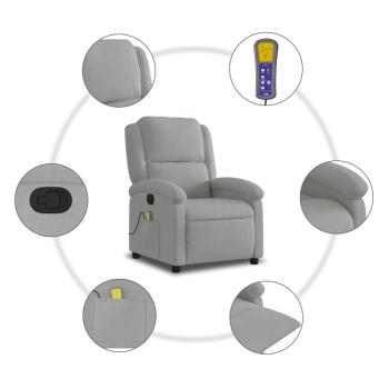 Massage-Relaxsessel, hellgrauer Samt