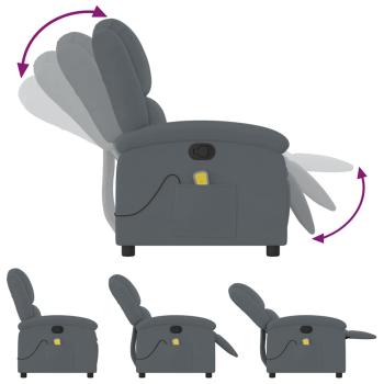 Massage-Relaxsessel, dunkelgrauer Samt