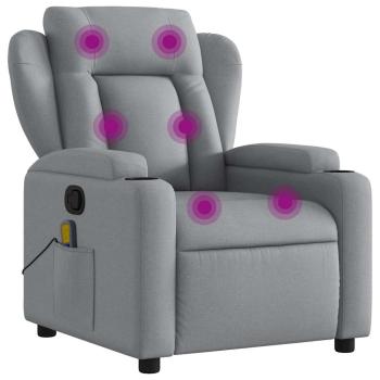 Massage-Relaxsessel, hellgrauer Stoff