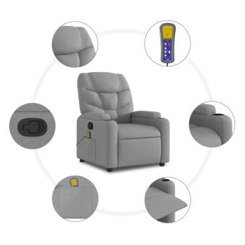 Massage-Relaxsessel, hellgrauer Stoff