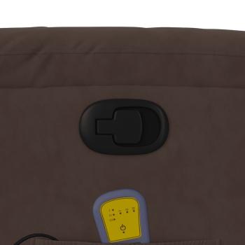 Massagesessel mit Liegefunktion, braun, Mikrofaserstoff