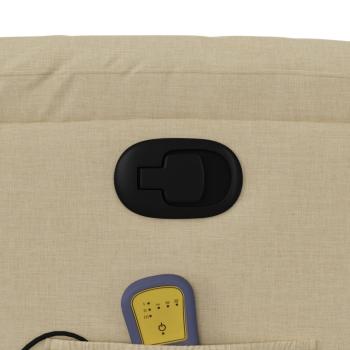 Massage-Relaxsessel, cremefarbener Stoff