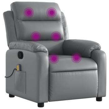 Massagesessel Relaxsessel Grau Kunstleder