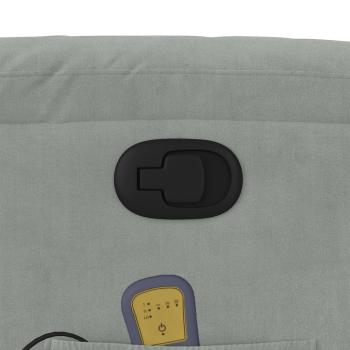 Massage-Relaxsessel, hellgrauer Samt