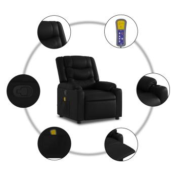 Massage-Relaxsessel, Kunstleder, Schwarz