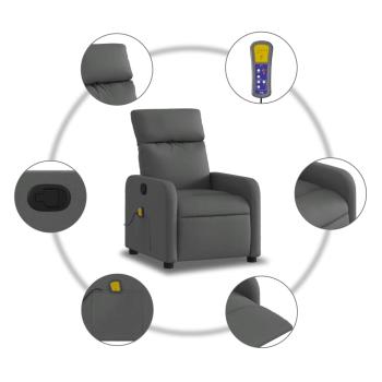 Massage-Relaxsessel, Stoff, Dunkelgrau