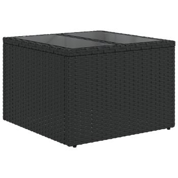 14-teiliges Gartensofa-Set mit Kissen, schwarzes Polyrattan
