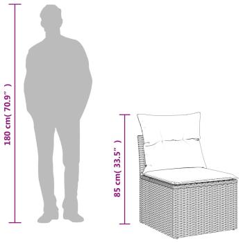 ARDEBO.de - 6-teiliges Gartensofa-Set mit Kissen, braun, Polyrattan