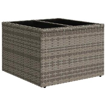 9-teiliges Gartensofa-Set mit Kissen, grau, Polyrattan