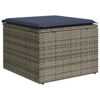 4-teiliges Gartensofa-Set mit Kissen, grau, Polyrattan