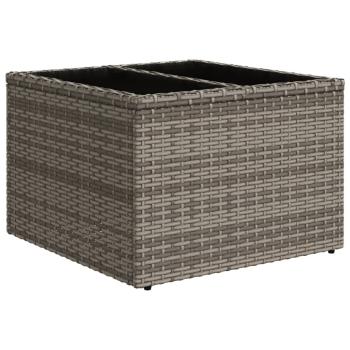 9-teiliges Gartensofa-Set mit Kissen, grau, Polyrattan