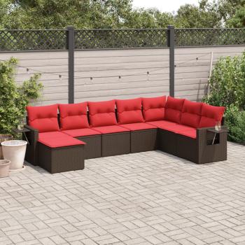 ARDEBO.de - 8-teiliges Gartensofa-Set mit Kissen, braun, Polyrattan