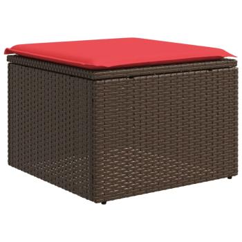 5-teiliges Gartensofa-Set mit Kissen, braun, Polyrattan