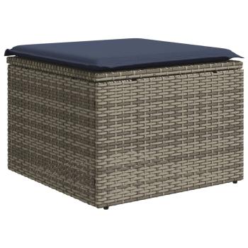 6-teiliges Gartensofa-Set mit Kissen, grau, Polyrattan