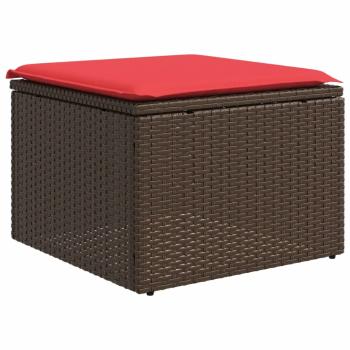 8-teiliges Gartensofa-Set mit Kissen, braun, Polyrattan