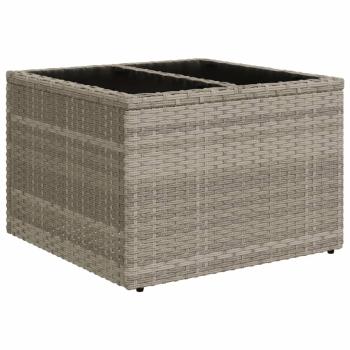 10-teiliges Gartensofa-Set mit Kissen, grau, Polyrattan