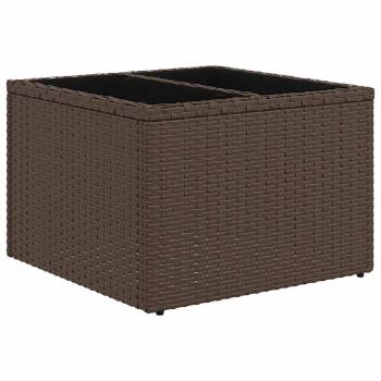 7-teiliges Gartensofa-Set mit Kissen, braun, Polyrattan