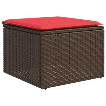 6-teiliges Gartensofa-Set mit Kissen, braun, Polyrattan