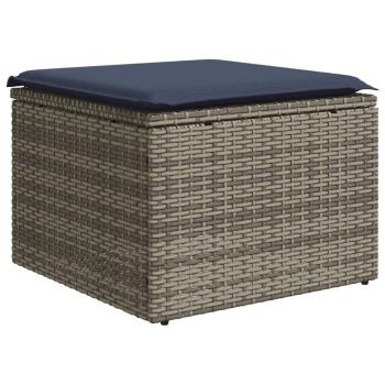 11-teiliges Gartensofa-Set mit Kissen, grau, Polyrattan