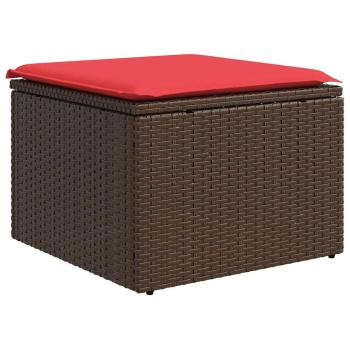 11-teiliges Gartensofa-Set mit Kissen, braun, Polyrattan