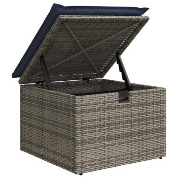 6-teiliges Gartensofa-Set mit Kissen, grau, Polyrattan