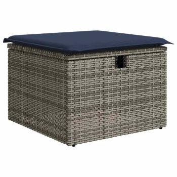 7-teiliges Gartensofa-Set mit Kissen, grau, Polyrattan
