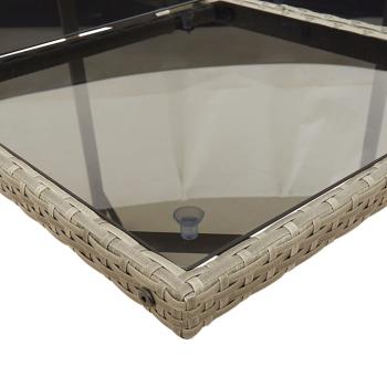 5-teiliges Garten-Ess-Set mit Kissen, grau, Polyrattan