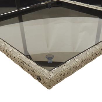 7-teiliges Garten-Ess-Set mit Kissen, grau, Polyrattan