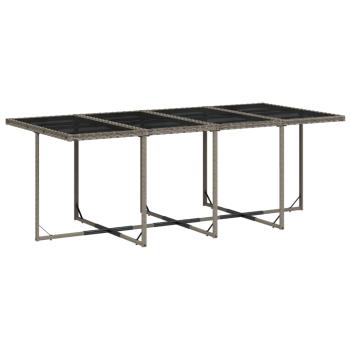 13-teiliges Garten-Ess-Set mit Kissen, grau, Polyrattan