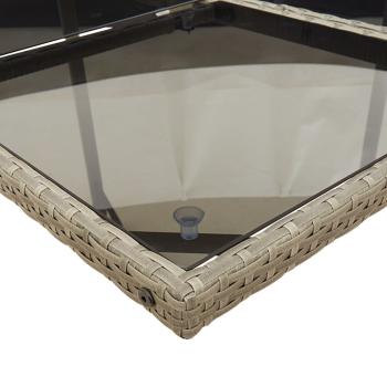 5-teiliges Garten-Ess-Set mit Kissen, grau, Polyrattan