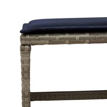 15-teiliges Garten-Ess-Set mit Kissen, grau, Polyrattan