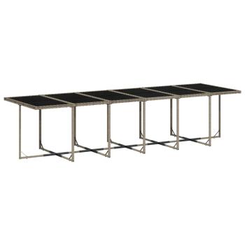 17-teiliges Garten-Ess-Set mit Kissen, grau, Polyrattan