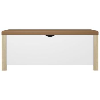 Aufbewahrungsbox mit Kissen Weiß & Sonoma Eiche 105x40x45 cm