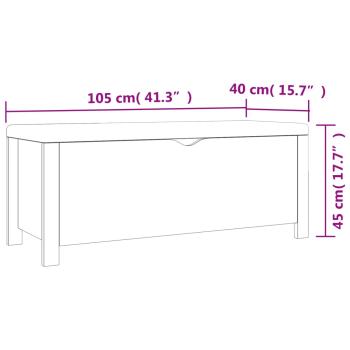Aufbewahrungsbox mit Kissen Weiß & Sonoma Eiche 105x40x45 cm