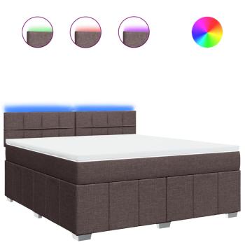 Boxspringbett mit Matratze Dunkelbraun 180x200 cm Stoff