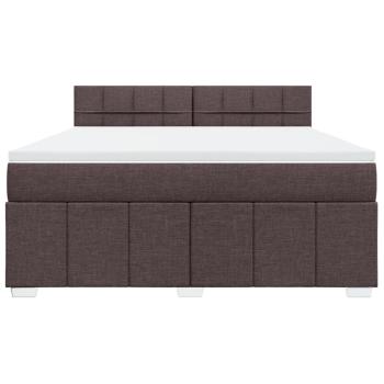 Boxspringbett mit Matratze Dunkelbraun 180x200 cm Stoff