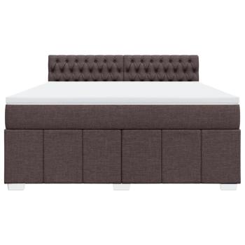 Boxspringbett mit Matratze Dunkelbraun 180x200 cm Stoff