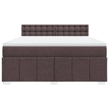 Boxspringbett mit Matratze Dunkelbraun 180x200 cm Stoff