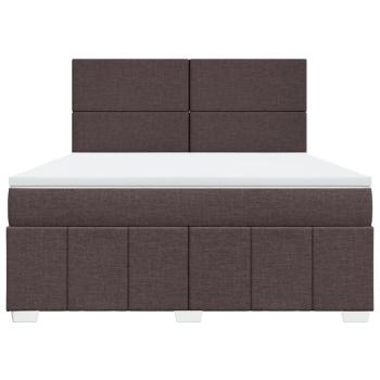 Boxspringbett mit Matratze Dunkelbraun 180x200 cm Stoff
